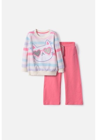 Conjunto De Littlemic Pantalón Largo Multicolor Para Niña 2T A 6T 3T LittleMic