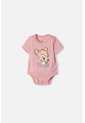 Body De Bambi Manga Corta Rosado Para Bebé Niña 9-12 de LittleMic