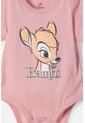 Body De Bambi Manga Corta Rosado Para Bebé Niña 9-12 de LittleMic