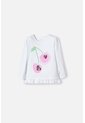 Camiseta LittleMic Blanca Manga Larga Para Niña 2T A 5T 2T de LittleMic