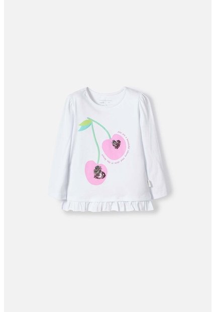 Camiseta LittleMic Blanca Manga Larga Para Niña 2T A 5T 2T