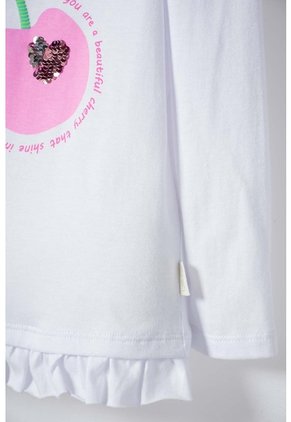 Camiseta LittleMic Blanca Manga Larga Para Niña 2T A 5T 2T