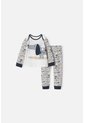 Pijama LittleMic Gris Y Marfil De Manga Larga Para Bebé Niño 12-18 de LittleMic