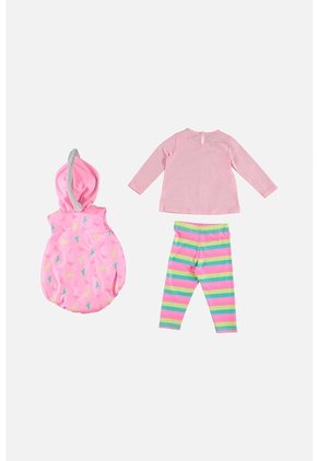 Conjunto LittleMic X3 Piezas Rosado Para Bebé Niña 9-12