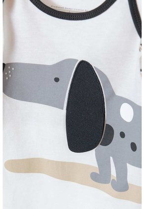 Pijama LittleMic Gris Y Marfil De Manga Larga Para Bebé Niño 12-18