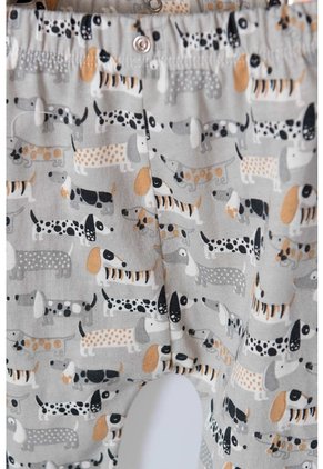 Pijama LittleMic Gris Y Marfil De Manga Larga Para Bebé Niño 12-18