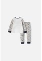 Pijama LittleMic Gris Y Marfil De Manga Larga Para Bebé Niño 12-18 de LittleMic