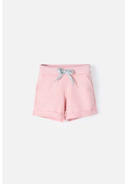 Short LittleMic Con Amarre Delantero Rosado Para Niña 2T A 5T 3T