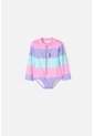Vestido De Baño LittleMic Multicolor Manga Larga Para Niña 2T A 5T 2T de LittleMic