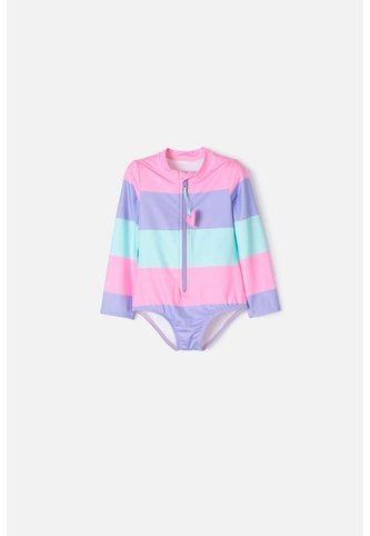 Vestido De Baño LittleMic Multicolor Manga Larga Para Niña 2T A 5T 2T LittleMic