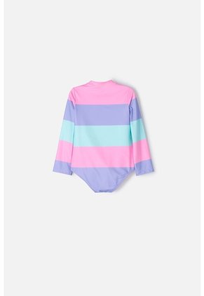 Vestido De Baño LittleMic Multicolor Manga Larga Para Niña 2T A 5T 2T