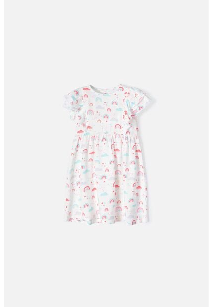 Vestido De LittleMic Manga Corta Multicolor Para Niña 2t A 5t 3T
