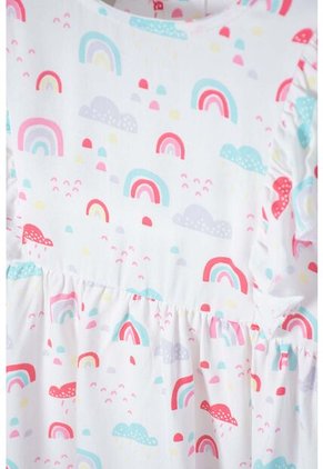 Vestido De LittleMic Manga Corta Multicolor Para Niña 2t A 5t 3T