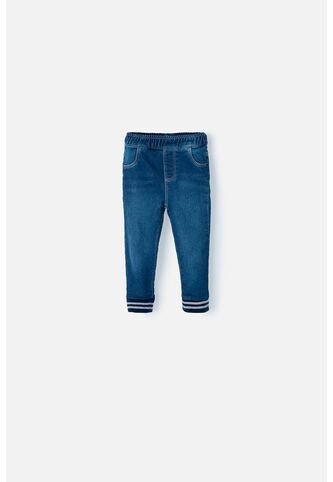 Jegging LittleMic En Denim Tono Medio Con Elástico En Cintura Para Bebé Niño 9-12 LittleMic