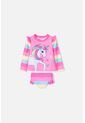Vestido De Baño LittleMic Multicolor Manga Larga Para Niña 2T A 5T 2T de LittleMic