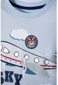 Camiseta LittleMic Azul Clara Manga Corta Para Niño 2T A 5T 4T de LittleMic