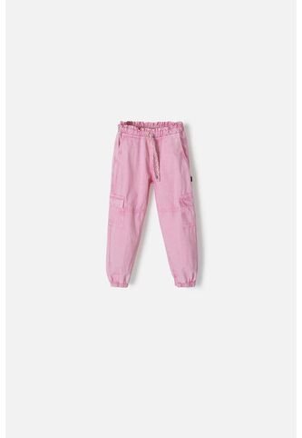 Jogger LittleMic Rosado Con Bolsillos Tipo Cargo Para Niña 2T A 5T 4T LittleMic