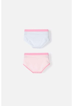 Pack X2 Panties LittleMic Blanco Y Rosado Para Niña De 2T A 5T 5T