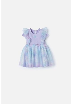 Vestido De Littlemic Manga Corta Lavanda Para Bebé Niña 3-6