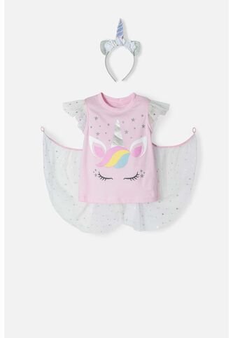 Camiseta Littlemic Multicolor Manga Corta Con Bolero Para Niña 2T A 5T 4T LittleMic