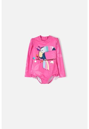 Vestido De LittleMic Rosado Manga Larga Para Niña 2T A 5T 5T