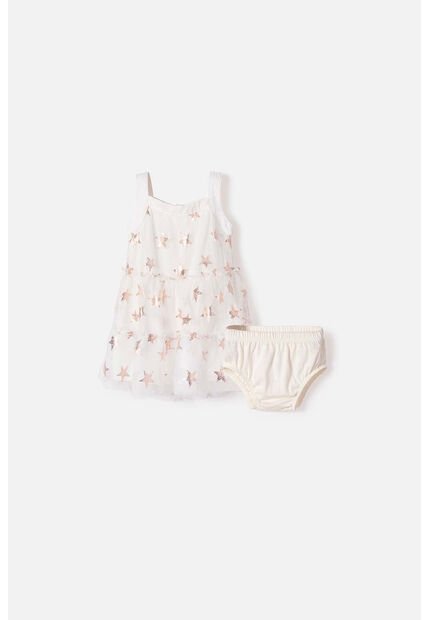 Vestido De Littlemic Con Panty Crudo Para Bebé Niña 9-12