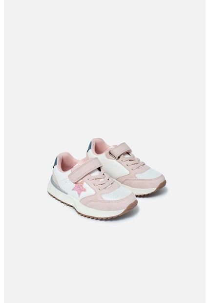 Tenis De LittleMic Blanco Y Rosado Para Niña 24