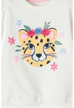 Buzo De LittleMic Marfil De Diseño Cerrado Para Niña 2T A 5T 5T