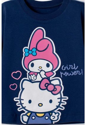 Conjunto De Hello Kitty Con Buzo Azul Para Niña 2T A 6T 3T