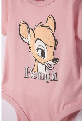 Body De Bambi Manga Corta Rosado Para Bebé Niña 12-18