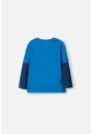 Camiseta LittleMic Azul Manga Larga Para Niño 2T A 5T 3T de LittleMic