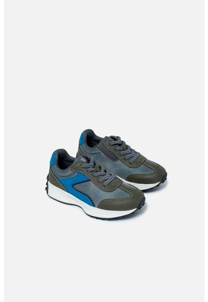 Tenis De  LittleMic Gris Y Azul Para Niño 25