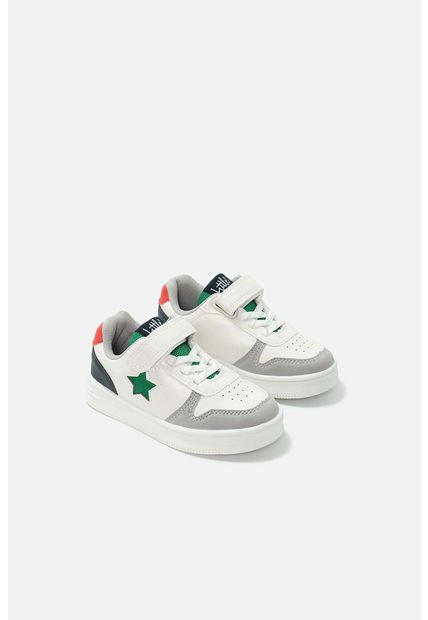 Tenis De LittleMic Blancos Y Grises Para Niño 26