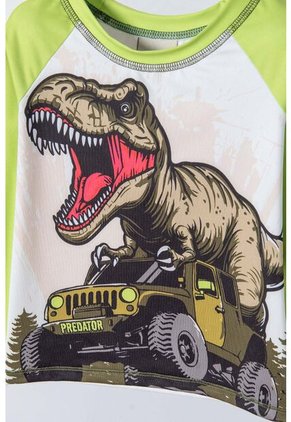 Conjunto De Baño LittleMic Verde De Camiseta Manga Larga Para Niño 2T A 5T 3T