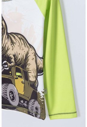 Conjunto De Baño LittleMic Verde De Camiseta Manga Larga Para Niño 2T A 5T 3T