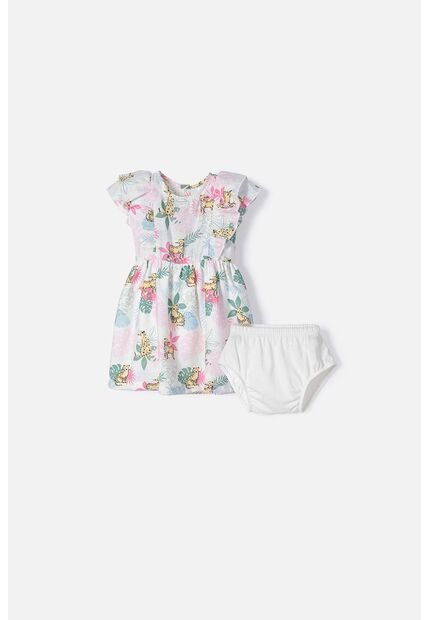 Vestido De LittleMic Multicolor Con Panty Para Bebé Niña 9-12