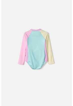 Vestido De Baño LittleMic Multicolor Manga Larga Para Niña 2T A 5T 2T