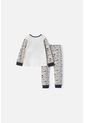 Pijama LittleMic Gris Y Marfil De Manga Larga Para Bebé Niño 3-6 de LittleMic