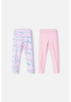 Pack X2 Leggins De Mic Multicolor Para Niña 2T A 5T 3T