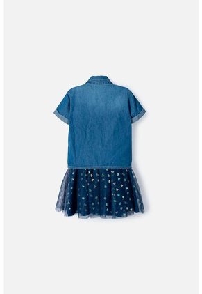 Vestido De Littlemic Con Tull Azul Para Niña 2T A 5T 2T