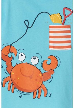 Camiseta Littlemic Turquesa Estampada En Frente Para Niño 2T A 5T 3T