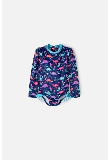 Vestido De Baño LittleMic Manga Larga Morado Para Niña 2T A 5T 5T