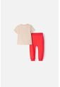 Conjunto LittleMic Caqui Y Rojo Estampado En Frente Para Bebé Niño 12-18 de LittleMic