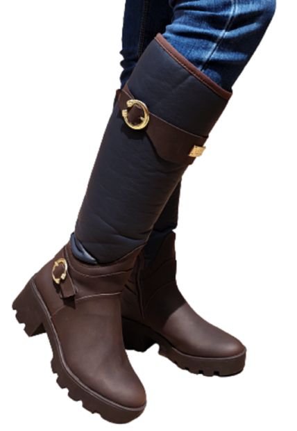 Bota Alta Marron Con Azul Lorena Herrera - Compra Ahora | Dafiti Colombia