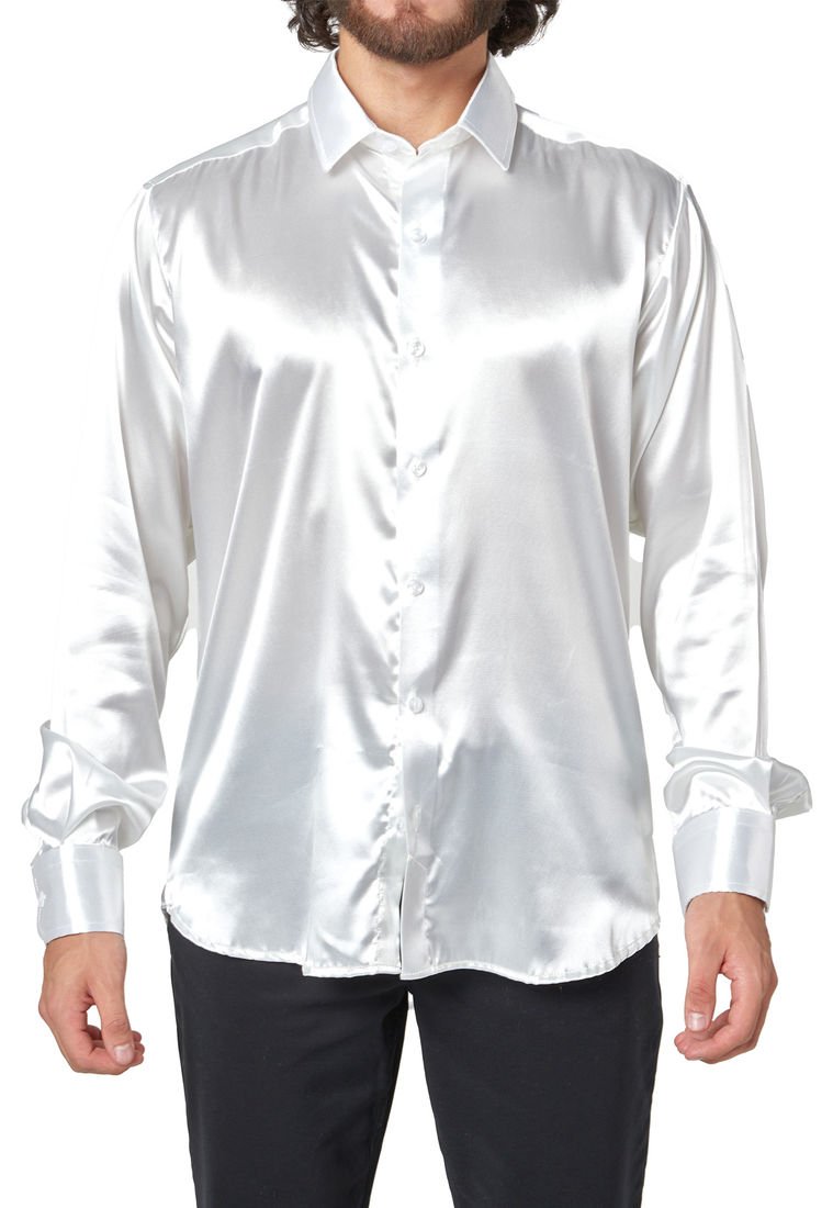 Camisa blanca satinada online