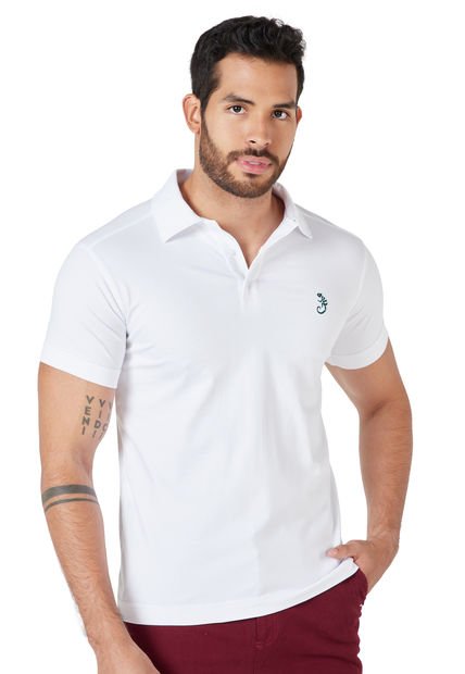 Camiseta Los Caballeros Tipo Polo Blanca