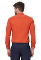 Camisa Los Caballeros Manga Larga Naranja Cuello Neru Slim Fit de Los Caballeros