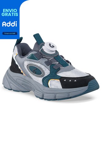 Tenis Urbanos Vepos Gris-Negro Los Gomosos Para Niño Los Gomosos