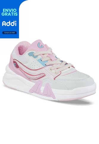 Tenis Urbanos Hopaw Blanco-Rosa Los Gomosos Para Niña Los Gomosos