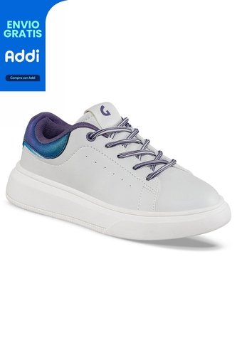 Tenis Casuales Kivra Blanco-Mora Los Gomosos Para Niña Los Gomosos